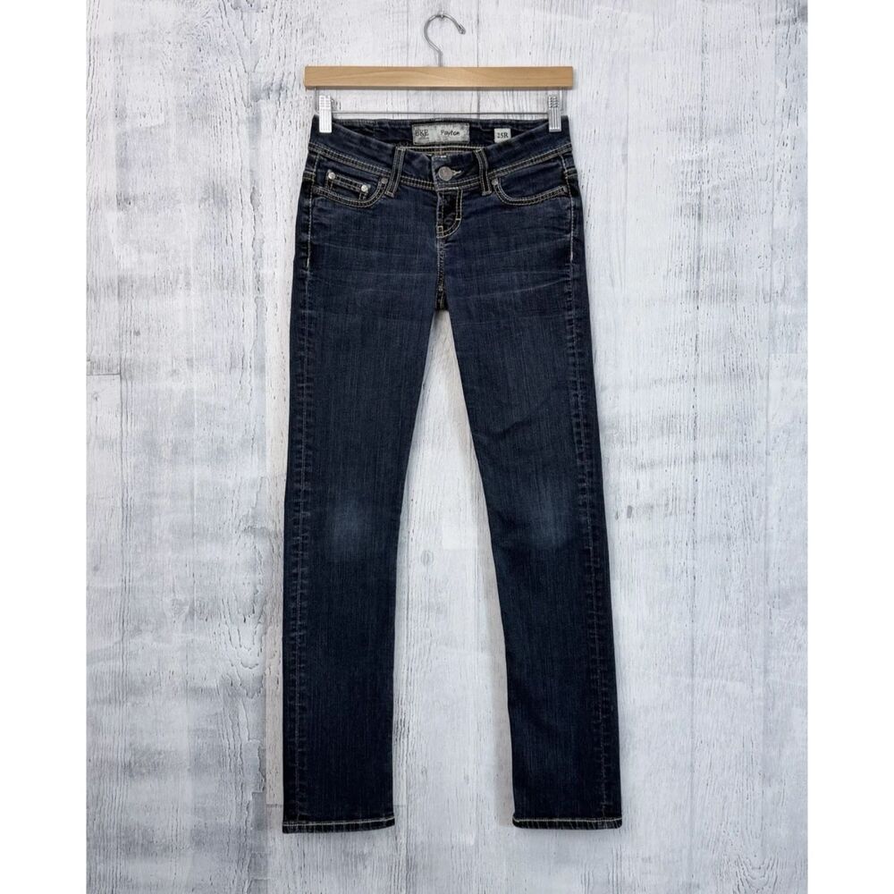 BKE Payton Skinny Low Rise Whiskered Denim Jeans Women's 25R (Fit 27x30)